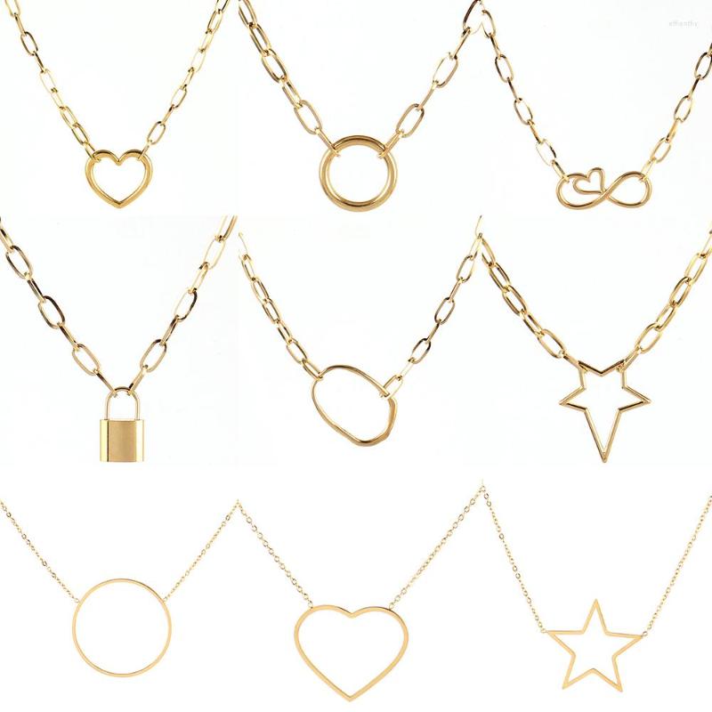 Chains Punk Stainless Steel Necklace For Women Round Necklaces Geometric Heart Pendant Thick Chain Jewelry Gift
Chains Punk Stainless Steel Necklace For Women Round Necklaces Geometric Heart Pendant Thick Chain Jewelry Gift