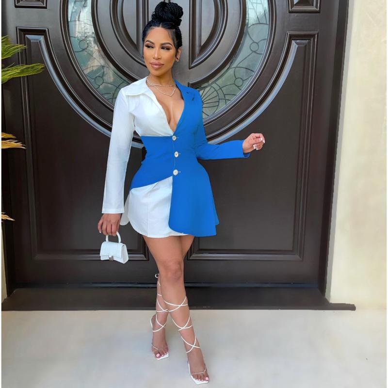 Casual Dresses Elegant Color Block Patchwork Shirt Dress For Women Sexy Button V Neck Long Sleeve Irregular Mini Slim Club Wear Outfits, Black dress
Casual Dresses Elegant Color Block Patchwork Shirt Dress For Women Sexy Button V Neck Long Sleeve Irregular Mini Slim Club Wear Outfits, Black dress