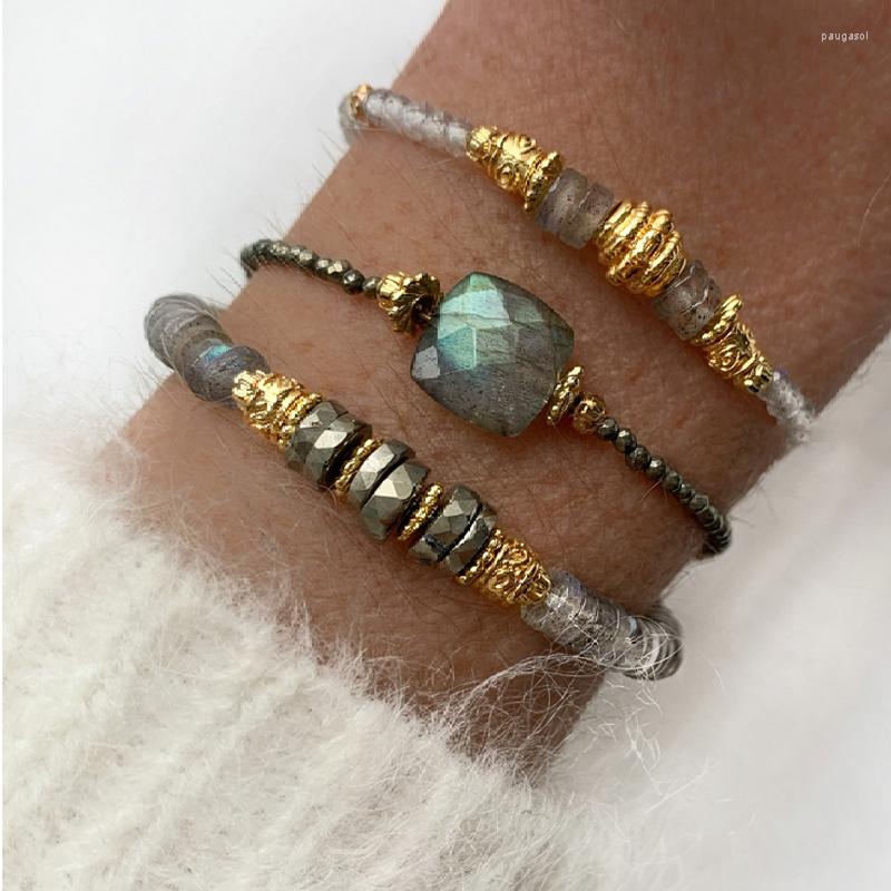Charm Bracelets Minimalist Classic Natural Labradorite Terahertz Beaded Bracelet Handmade Copper Alloy Beads Mix And Match Adjustable Bangle
Charm Bracelets Minimalist Classic Natural Labradorite Terahertz Beaded Bracelet Handmade Copper Alloy Beads Mix And Match Adjustable Bangle
