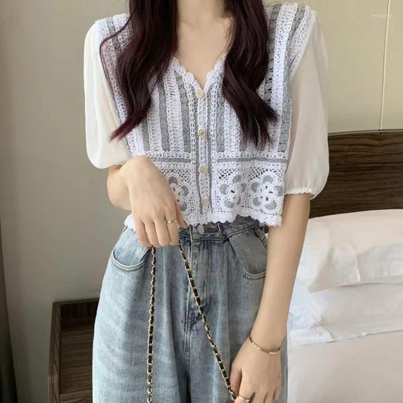 Women's T Shirts Retro Hollow Crochet V-neck Shirt Tops For Women Girls Patchwork Chiffon Blouse Exquisite Summer Loose Cardigan Top, White
Women's T Shirts Retro Hollow Crochet V-neck Shirt Tops For Women Girls Patchwork Chiffon Blouse Exquisite Summer Loose Cardigan Top, White