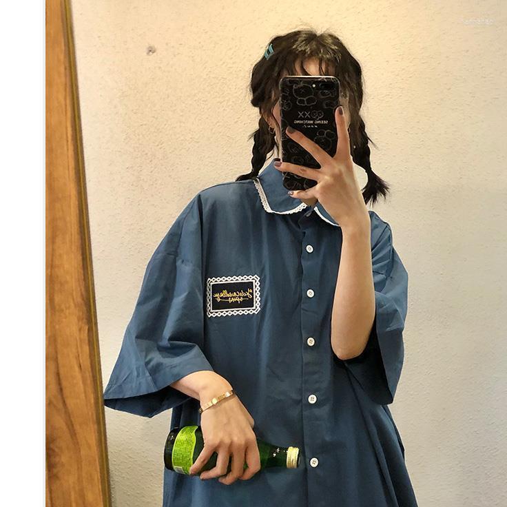 Women' Blouses Shirt Women Solid Bf Loose Summer Ladies Tops Vintage Harajuku Trendy All-match Chic Retro Korean Style Preppy Soft Ins, Blue
Women' Blouses Shirt Women Solid Bf Loose Summer Ladies Tops Vintage Harajuku Trendy All-match Chic Retro Korean Style Preppy Soft Ins, Blue