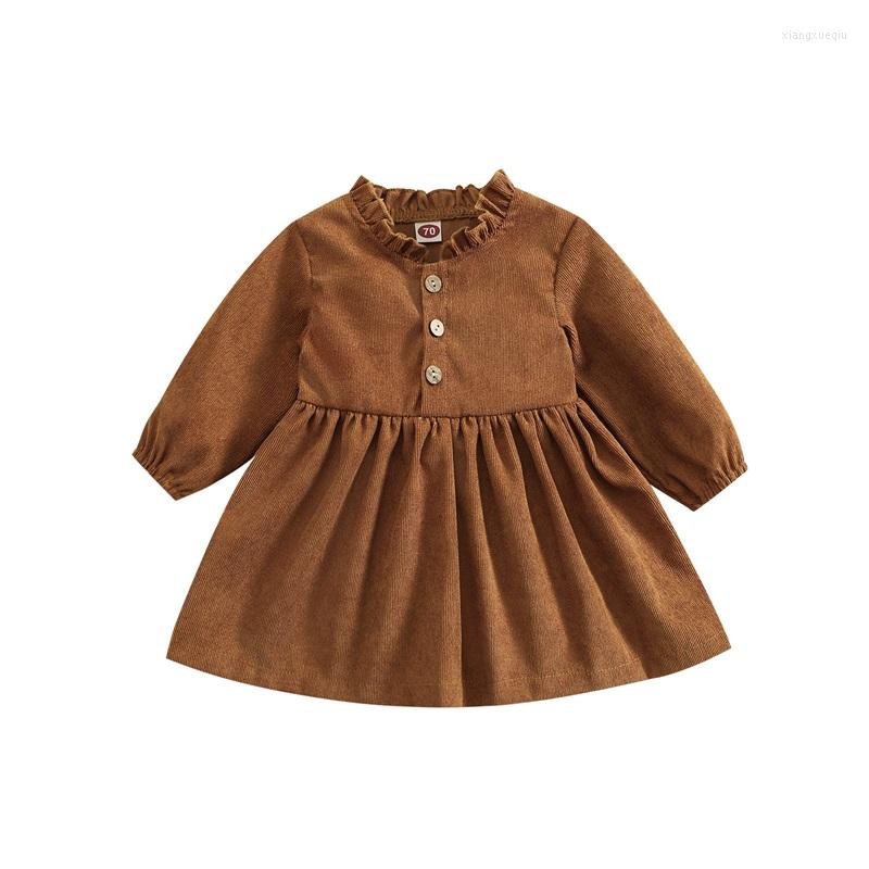 Girl Dresses Toddler Girls Autumn Corduroy Dress Solid Color Long Sleeve Ruffle Collar Button A-line
Girl Dresses Toddler Girls Autumn Corduroy Dress Solid Color Long Sleeve Ruffle Collar Button A-line