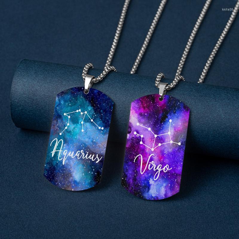 Pendant Necklaces Vintage 12 Constellations Silver Plated Stainless Steel Dog Tag Zodiac Sign Necklace For Women Jewelry
Pendant Necklaces Vintage 12 Constellations Silver Plated Stainless Steel Dog Tag Zodiac Sign Necklace For Women Jewelry