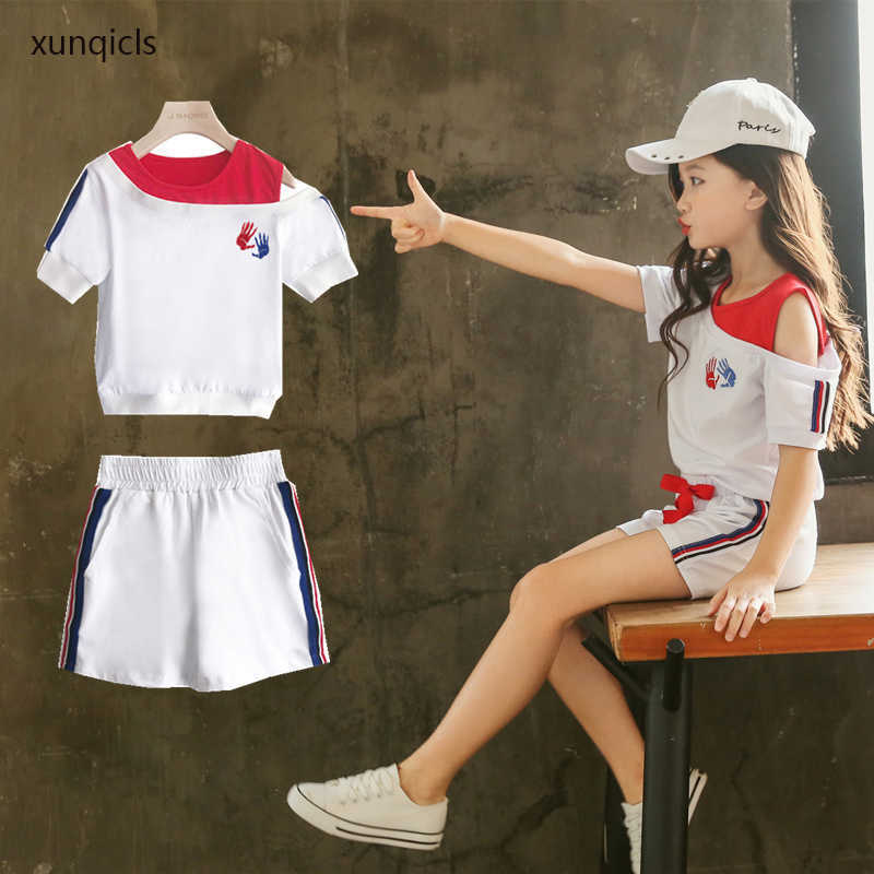 Clothing Sets New Girls Summer Suit Baby Short Sleeve T-shirt shorts 2pc Children Cotton Sports Clothes Set Kids Girl Outfits P230315, White
Clothing Sets New Girls Summer Suit Baby Short Sleeve T-shirt shorts 2pc Children Cotton Sports Clothes Set Kids Girl Outfits P230315, White
