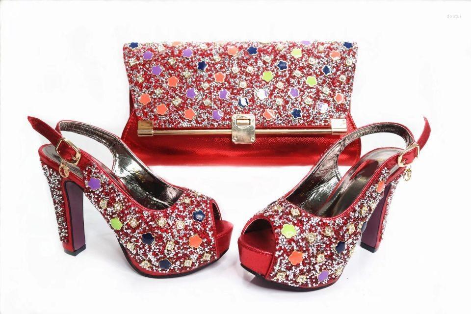Dress Shoes Beautiful Red Women Pumps With Big Crystal Decoration African Match Handbag Set For X18 Heel 12CM
Dress Shoes Beautiful Red Women Pumps With Big Crystal Decoration African Match Handbag Set For X18 Heel 12CM