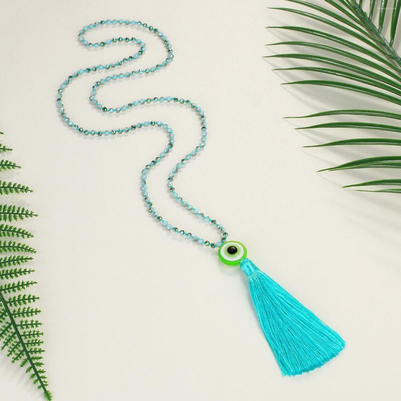 Pendant Necklaces KELITCH Women Necklace Jewelry Devil's Eye Crystal Beaded Tassel Handmade Chain Fashion Gifts Wholesale
Pendant Necklaces KELITCH Women Necklace Jewelry Devil's Eye Crystal Beaded Tassel Handmade Chain Fashion Gifts Wholesale