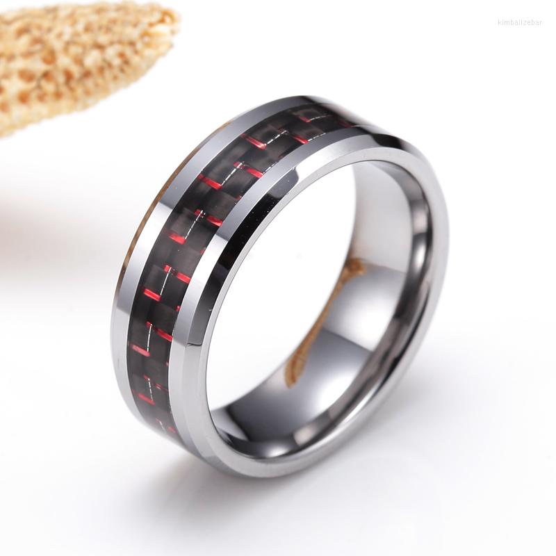 Wedding Rings TIGRADE 8mm Men Tungsten Ring Black Red Woven Pattern Inlay Engagement Band Cool Size 6-13 Drop
Wedding Rings TIGRADE 8mm Men Tungsten Ring Black Red Woven Pattern Inlay Engagement Band Cool Size 6-13 Drop