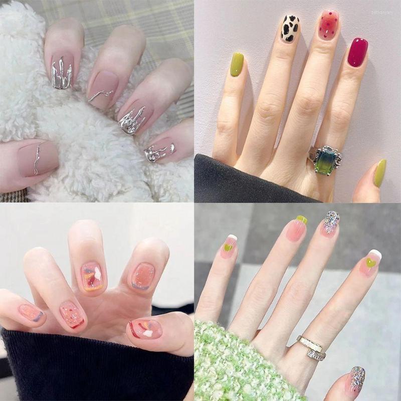 False Nails Glitter Sequins Full Cover Detachable Artificial Short Round/Square Head Nail Tips Wearable Fake, 02
False Nails Glitter Sequins Full Cover Detachable Artificial Short Round/Square Head Nail Tips Wearable Fake, 02