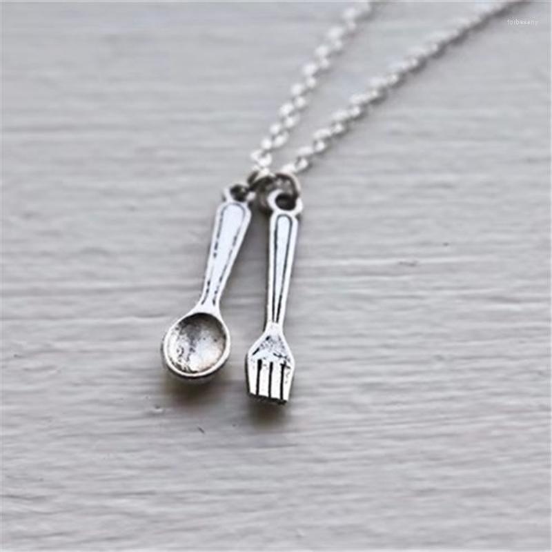 Chains Fork And Spoon Necklace Charm Pendant Funny Christmas Gift