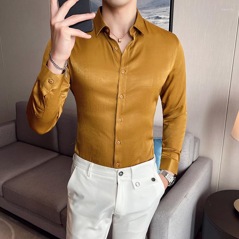 Men's Casual Shirts Brand Four Seasons Single Breasted Lapel Pure Color Long Sleeve British Fashion Light Luxury Quality Men Shirt Slim, Silver
Men's Casual Shirts Brand Four Seasons Single Breasted Lapel Pure Color Long Sleeve British Fashion Light Luxury Quality Men Shirt Slim, Silver