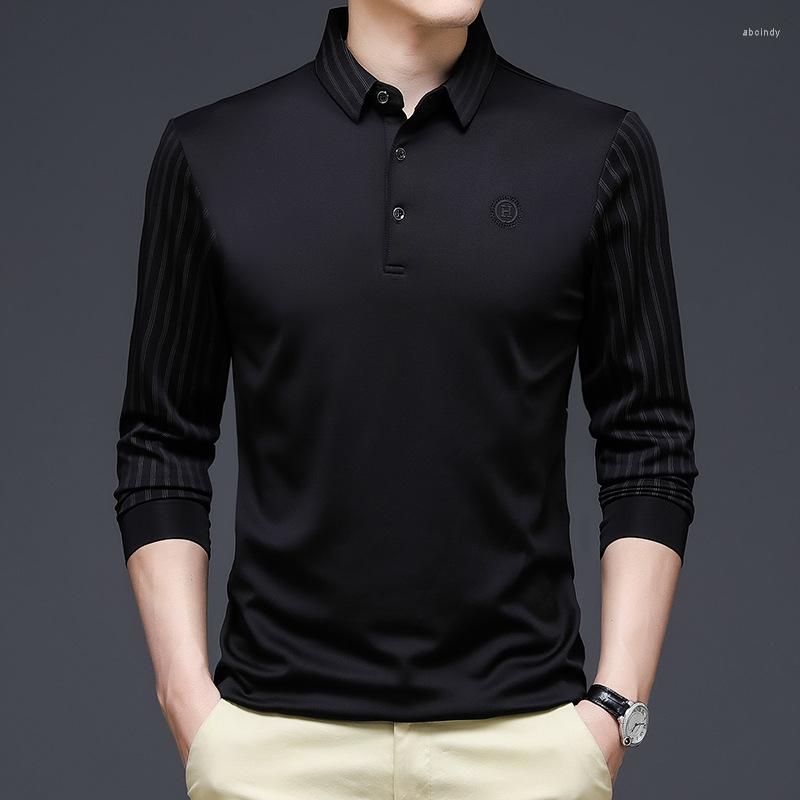 Men's Polos Spring And Summer Men's T-shirts Long-sleeved Ice Silk Sleeves Printing Lapel Trend Polo Shirts Business Casual, Black
Men's Polos Spring And Summer Men's T-shirts Long-sleeved Ice Silk Sleeves Printing Lapel Trend Polo Shirts Business Casual, Black