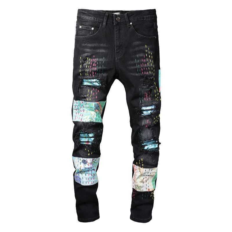 Jeans Mens Am1r1 Trousers Pants Mirri Ripped Fashion Designer Brand New Men's White Embroidery Patch Elastic Slim Denim Hip Hop High GTDZ, Black
Jeans Mens Am1r1 Trousers Pants Mirri Ripped Fashion Designer Brand New Men's White Embroidery Patch Elastic Slim Denim Hip Hop High GTDZ, Black