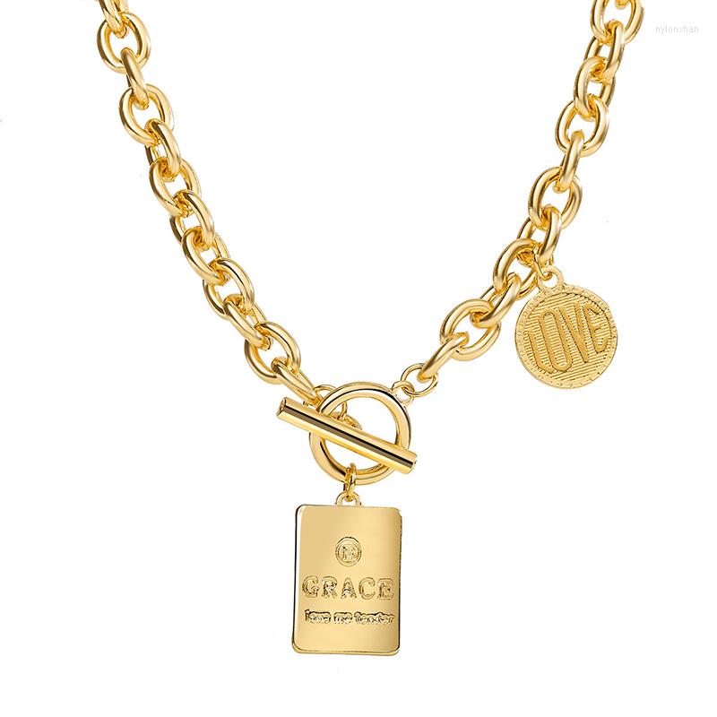 Pendant Necklaces Female Hip Hop Punk Necklace Women Trend Grace English Letter Geometric Coin Square Neck Chains Jewelry
Pendant Necklaces Female Hip Hop Punk Necklace Women Trend Grace English Letter Geometric Coin Square Neck Chains Jewelry