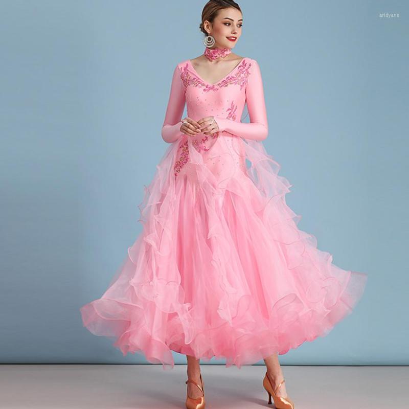 Stage Wear Standard Ballroom Dance Dresses Of High Quality Long Sleeve Flamenco Dancing Skirt Women Waltz Dress, Red
Stage Wear Standard Ballroom Dance Dresses Of High Quality Long Sleeve Flamenco Dancing Skirt Women Waltz Dress, Red