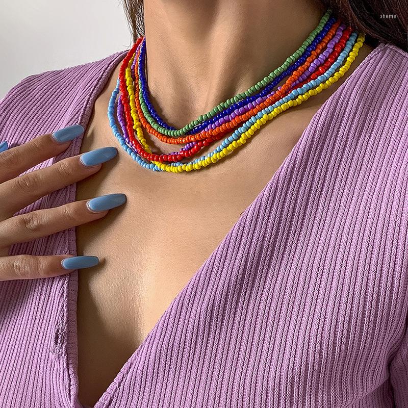 Choker SRCOI 7PCS/Set Simple Multicolor Handmade Beaded Around The Neck Collar Femme Weaved Strand Chokers Necklace Layered Jewelry
Choker SRCOI 7PCS/Set Simple Multicolor Handmade Beaded Around The Neck Collar Femme Weaved Strand Chokers Necklace Layered Jewelry