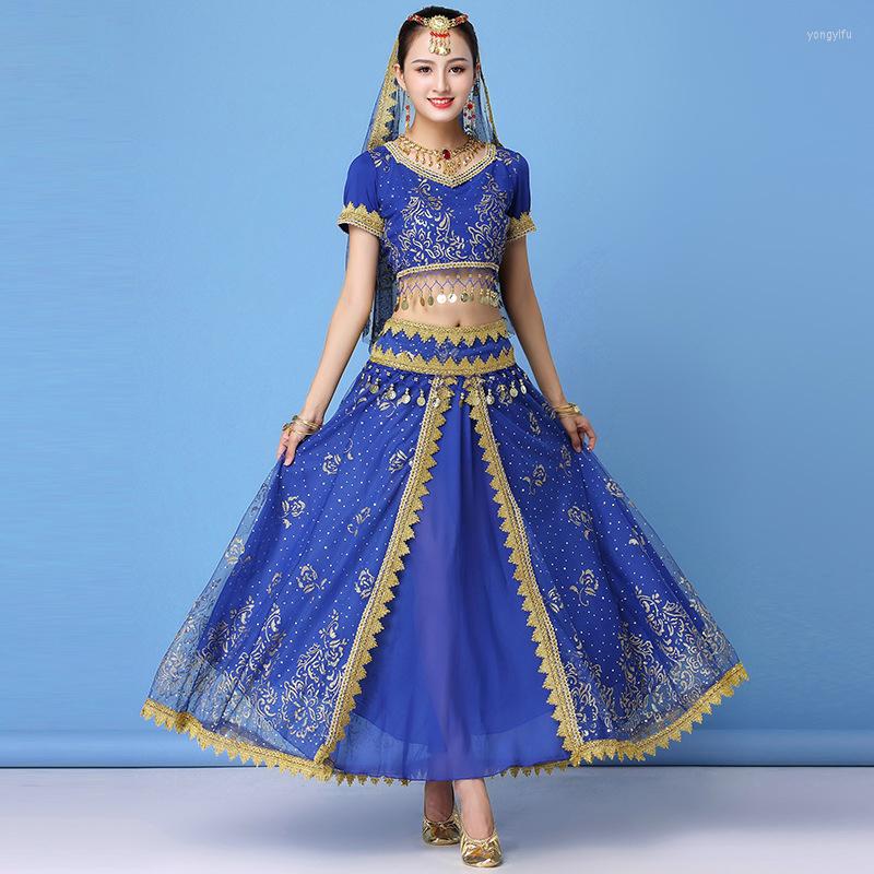 Stage Wear Halloween Christmas Women Performance Sari Outfit Bollywood Belly Dance Costumes Set (Top Belt Skirt Veil Headpiece), Royal blue
Stage Wear Halloween Christmas Women Performance Sari Outfit Bollywood Belly Dance Costumes Set (Top Belt Skirt Veil Headpiece), Royal blue