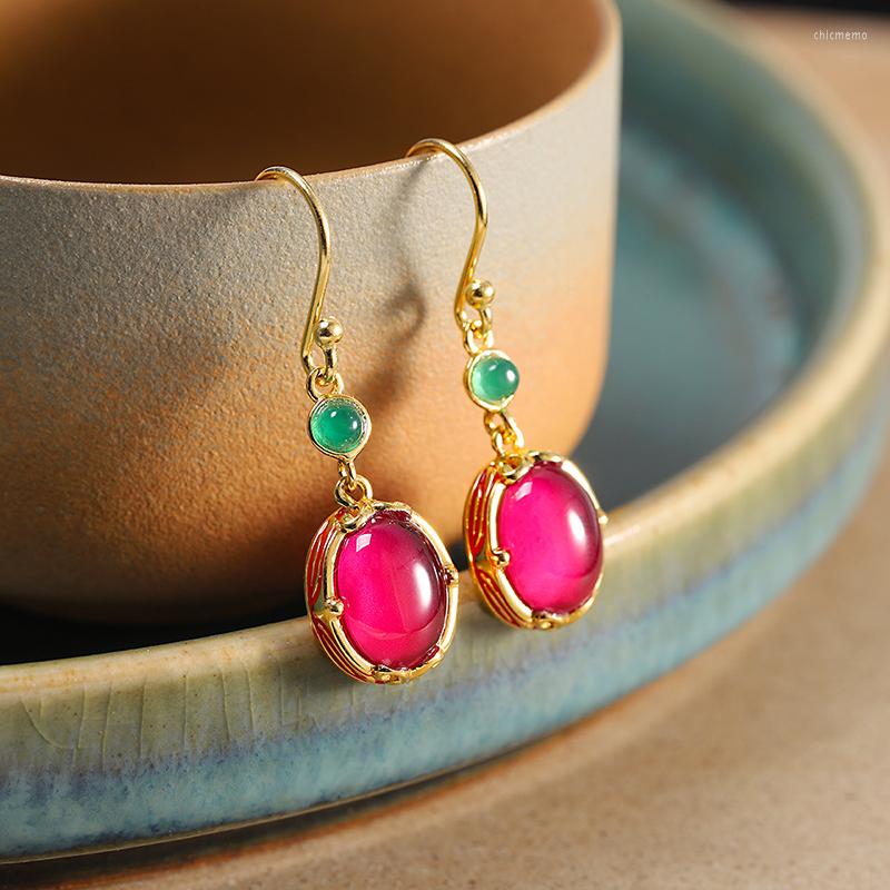 Stud Earrings S925 Silver Oval Red Corundum Drop For Women Fine Jewelry Water-drop Gemstone Trendy Earring Year Christmas Gift
Stud Earrings S925 Silver Oval Red Corundum Drop For Women Fine Jewelry Water-drop Gemstone Trendy Earring Year Christmas Gift