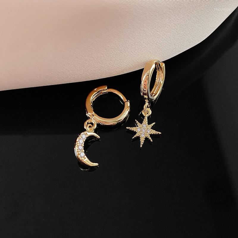 Hoop Earrings 14k Real Gold Asymmetrical Star-moon For Woman Dainty Circle Dangle Cubic Zirconia Party Wedding Jewelry
Hoop Earrings 14k Real Gold Asymmetrical Star-moon For Woman Dainty Circle Dangle Cubic Zirconia Party Wedding Jewelry