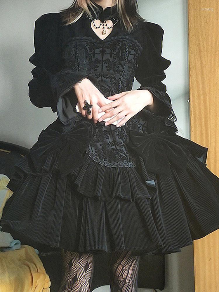 Party Dresses 2023 Fashion Women' Gothic Lolita Dress Long Sleeve Bowknot Splice Slim A-line Half High Collar, Black
Party Dresses 2023 Fashion Women' Gothic Lolita Dress Long Sleeve Bowknot Splice Slim A-line Half High Collar, Black