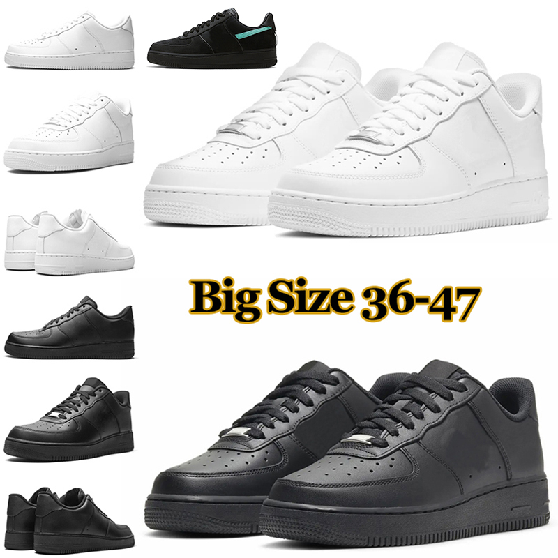Big Size 36-47 men women casual shoes 1 one classic triple white black mens trainers Outdoor Sports Sneakers Walking Jogging Platform