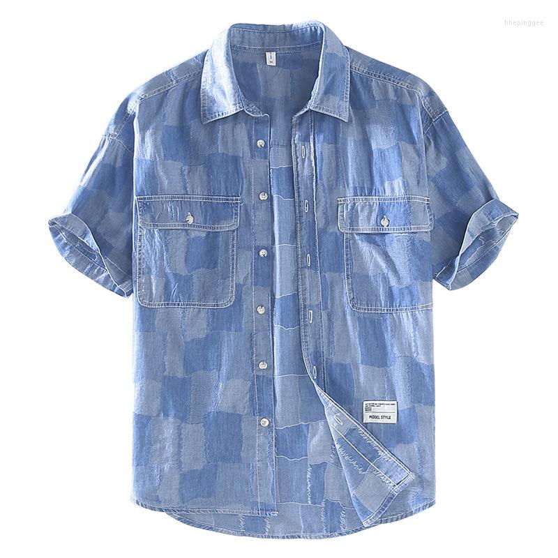 Men's Casual Shirts Summer Men's Denim Print Short-sleeved Shirt Loose Cotton Thin Jean High Quality Male Fashion Trend Brand Blue Top, Light blue
Men's Casual Shirts Summer Men's Denim Print Short-sleeved Shirt Loose Cotton Thin Jean High Quality Male Fashion Trend Brand Blue Top, Light blue