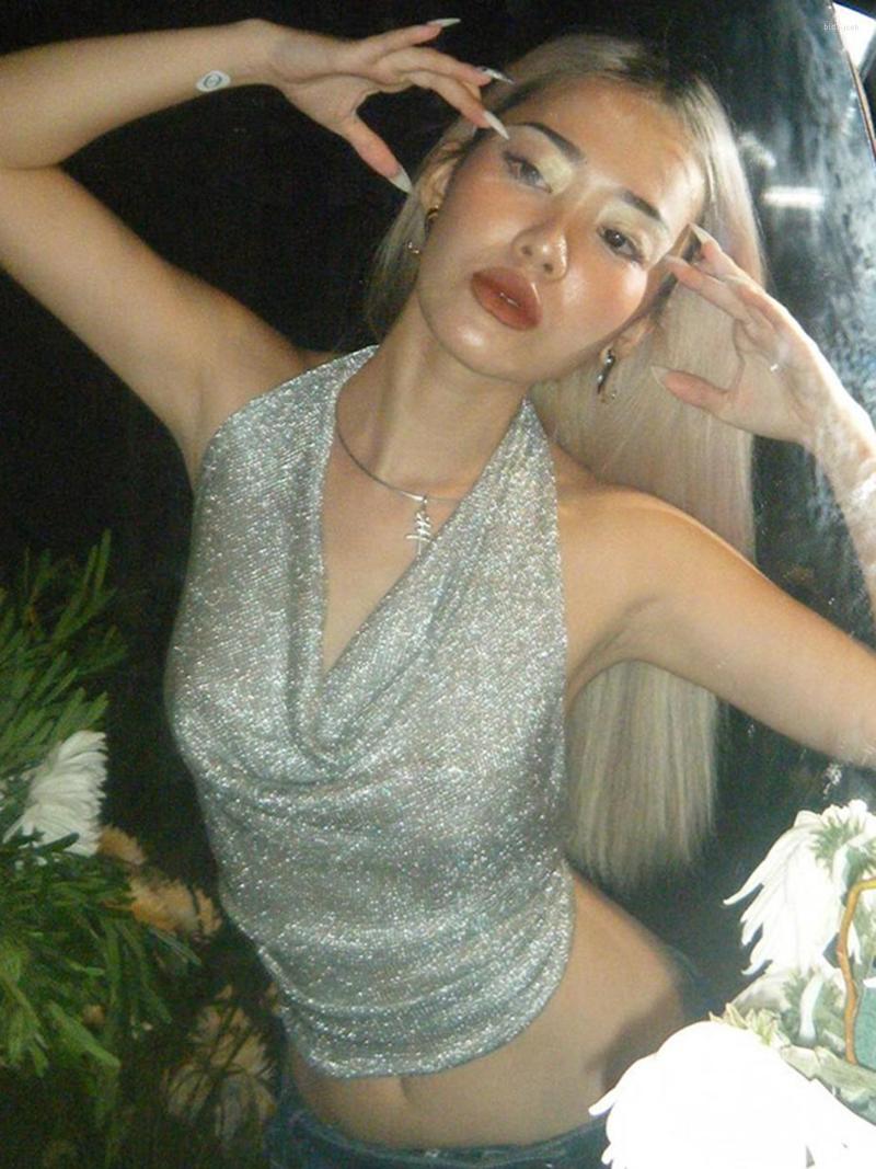 Women' Tanks Bling Glitter Aesthetic Tank Top Woman Low-cut Halter Sleeveless Backless Sexy Crop Tops 2023 Summer Night Club Party Camisole, Silver
Women' Tanks Bling Glitter Aesthetic Tank Top Woman Low-cut Halter Sleeveless Backless Sexy Crop Tops 2023 Summer Night Club Party Camisole, Silver