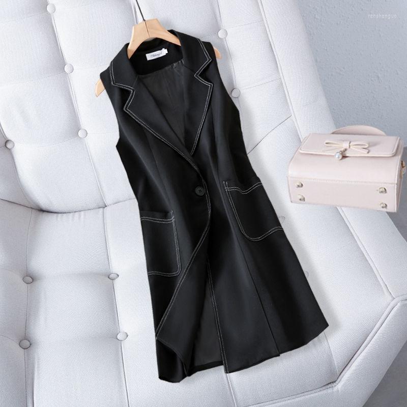 Women' Vests Spring 2023 Women Sleeveless Blazer Single Breasted Vest Jacket Office Ladies Casual Suit Coat Pockets Outwear Tops Q201, Black
Women' Vests Spring 2023 Women Sleeveless Blazer Single Breasted Vest Jacket Office Ladies Casual Suit Coat Pockets Outwear Tops Q201, Black