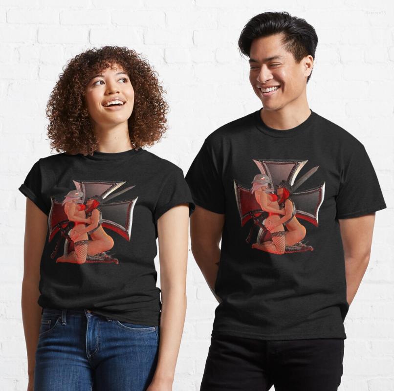 Men' T Shirts Iron Cross With Wehrmacht Pin-up Girls Shirt Cotton Short Sleeve O-Neck T-shirt Casual Mens Top, Black