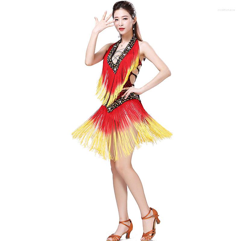 Stage Wear Competition Women Dance Latin Salsa Costume Fringes Deep V-neck Backless Ballroom Beads Sexy Dresses For Girls, Brown
Stage Wear Competition Women Dance Latin Salsa Costume Fringes Deep V-neck Backless Ballroom Beads Sexy Dresses For Girls, Brown