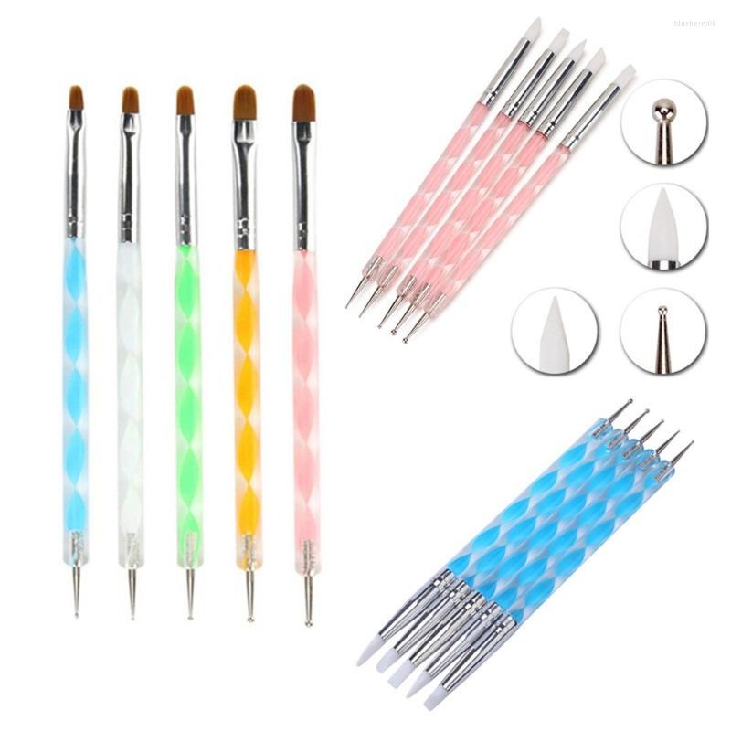 Nail Art Kits 5Pcs 2 Way Acrylic Silicone Point Flower Pen Stainless Steel Dotting Tools Marbleizing Painting Pens
Nail Art Kits 5Pcs 2 Way Acrylic Silicone Point Flower Pen Stainless Steel Dotting Tools Marbleizing Painting Pens