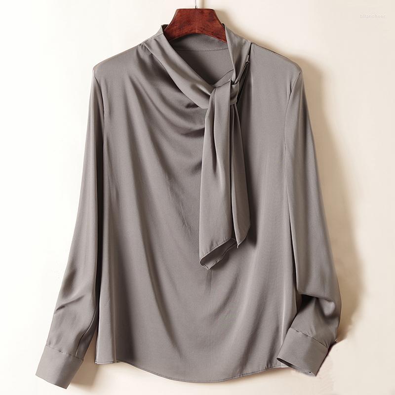Women' Blouses Elegant Fashion Shirts For Women Spring Autumn Bow Long Sleeve Woman Shirt Solid Tops Real Silk Women' Blouse Loose, Gray
Women' Blouses Elegant Fashion Shirts For Women Spring Autumn Bow Long Sleeve Woman Shirt Solid Tops Real Silk Women' Blouse Loose, Gray