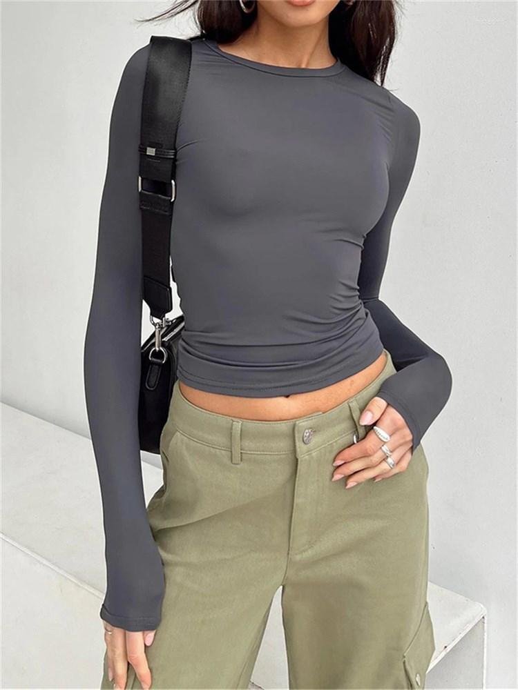 Women's T Shirts Women Casual Long Sleeve T-Shirts Spring Autumn Solid Slim Fit Pullovers Tees Female Streetwear Base Tops, Grey
Women's T Shirts Women Casual Long Sleeve T-Shirts Spring Autumn Solid Slim Fit Pullovers Tees Female Streetwear Base Tops, Grey