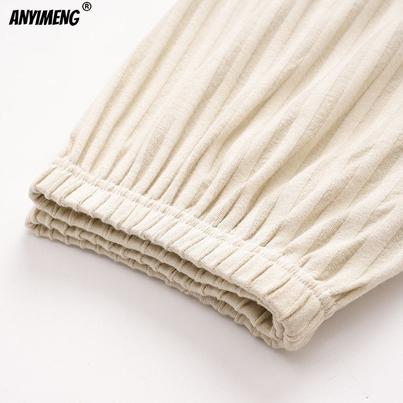 Men's Sleepwear Autumn Winter Elegant Mens Sleepwear Knitted Cotton Long Sleeve Long Pants Pajamas for Young Men Warm Cardigan Nightwear 230317