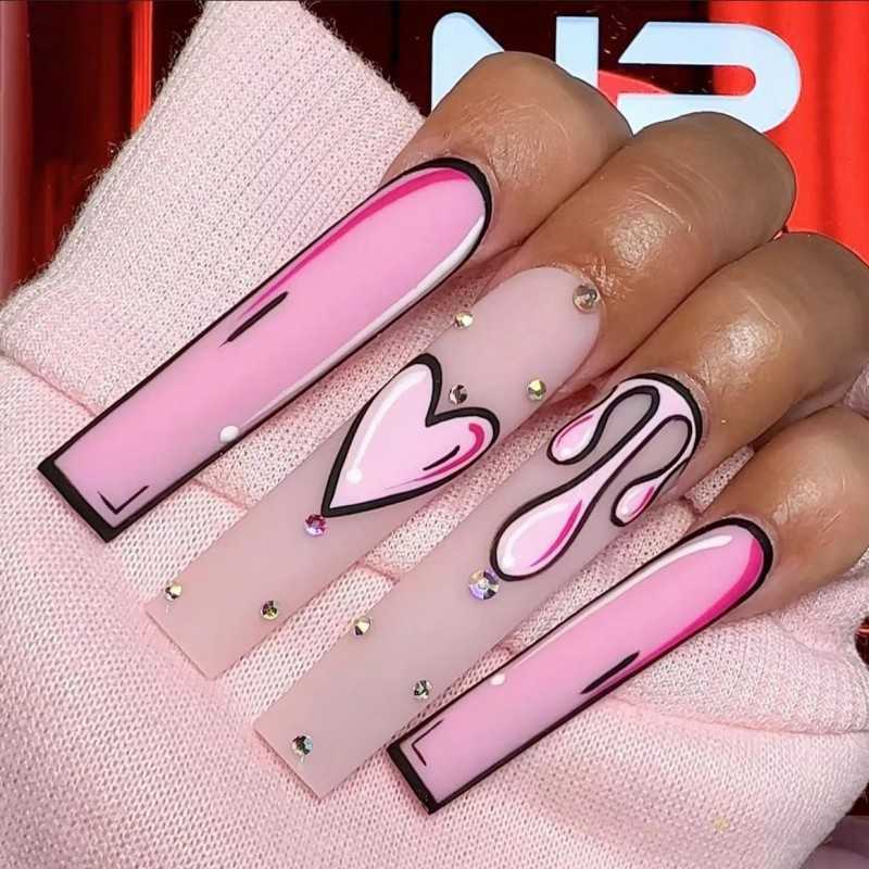 False Nails Ballerina Anime Love Graffiti Wearing Finger Enhancement Eb 11 230317, Black
False Nails Ballerina Anime Love Graffiti Wearing Finger Enhancement Eb 11 230317, Black