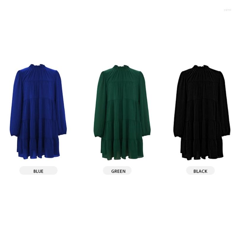 Casual Dresses Womens Elegant Tiered Ruffled Midi Dress Vintage Mock Neck Long Puff Sleeve Loose Solid Color A-Line, Black
Casual Dresses Womens Elegant Tiered Ruffled Midi Dress Vintage Mock Neck Long Puff Sleeve Loose Solid Color A-Line, Black