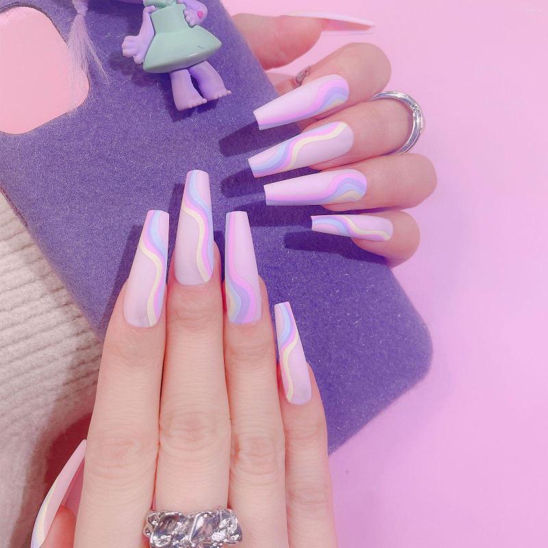 False Nails 24Pcs Super Long Coffin French Stick-on Detachable Ballerina Fake Full Cover Nail Tips Press On
False Nails 24Pcs Super Long Coffin French Stick-on Detachable Ballerina Fake Full Cover Nail Tips Press On