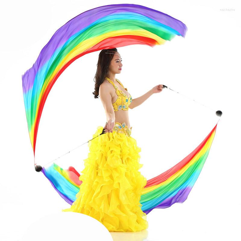 Stage Wear 2 Pieces Performance Poi Silk Veils Thrown Balls For Level Belly Dance Hand Props Accessories, Rainbow
Stage Wear 2 Pieces Performance Poi Silk Veils Thrown Balls For Level Belly Dance Hand Props Accessories, Rainbow