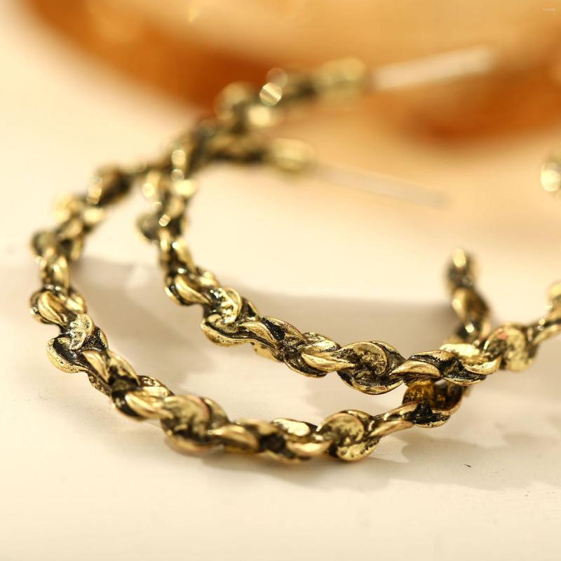 Hoop Earrings Retro Twist Metal For Women Girl Fashion Statement Old Gold Color Round Earring Vintage Jewelry Christmas Gift
Hoop Earrings Retro Twist Metal For Women Girl Fashion Statement Old Gold Color Round Earring Vintage Jewelry Christmas Gift