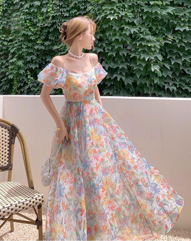 Party Dresses Women Summer 2023 Bare Shoulders Floral Long Dress French First Love Puff Sleeves Korean Fashion Cool And Breathable, Colored
Party Dresses Women Summer 2023 Bare Shoulders Floral Long Dress French First Love Puff Sleeves Korean Fashion Cool And Breathable, Colored