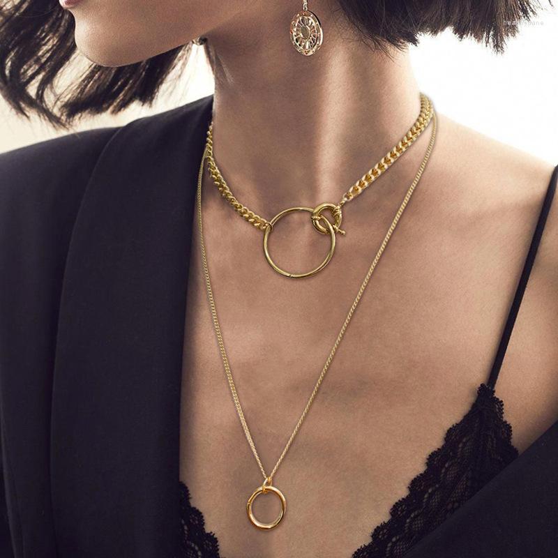 Chains European And American Trend All-match Metal Circle Ring Necklace For Women Exaggerated Personality Double Chain Choker
Chains European And American Trend All-match Metal Circle Ring Necklace For Women Exaggerated Personality Double Chain Choker