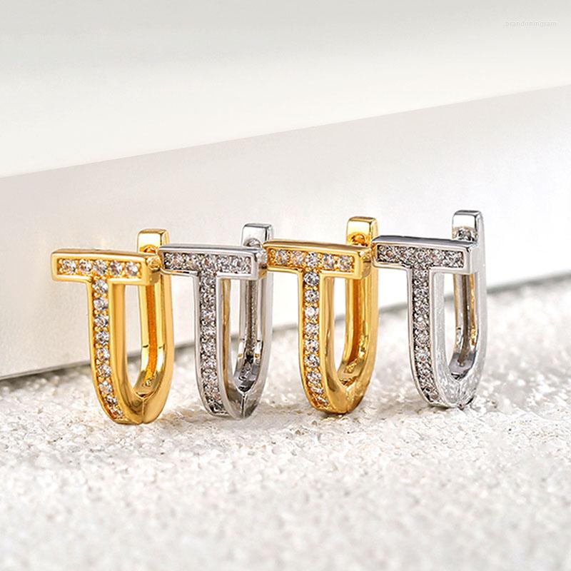 Hoop Earrings Top Quality Micro Mosaic Zirconia T Style Silver For Women Fashion Jewelry
Hoop Earrings Top Quality Micro Mosaic Zirconia T Style Silver For Women Fashion Jewelry