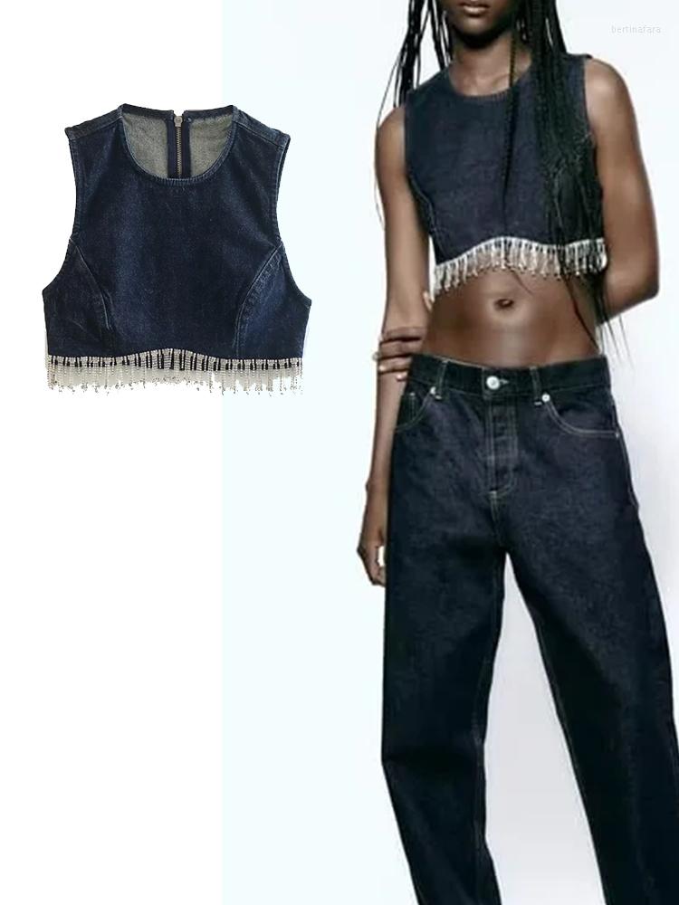 Women's Tanks Women Vest Tops Fashion Denim Rhinestone Tassel Short Tank Vintage Sleeveless O-Neck Backless Lady Waistcoats, Picture shown
Women's Tanks Women Vest Tops Fashion Denim Rhinestone Tassel Short Tank Vintage Sleeveless O-Neck Backless Lady Waistcoats, Picture shown