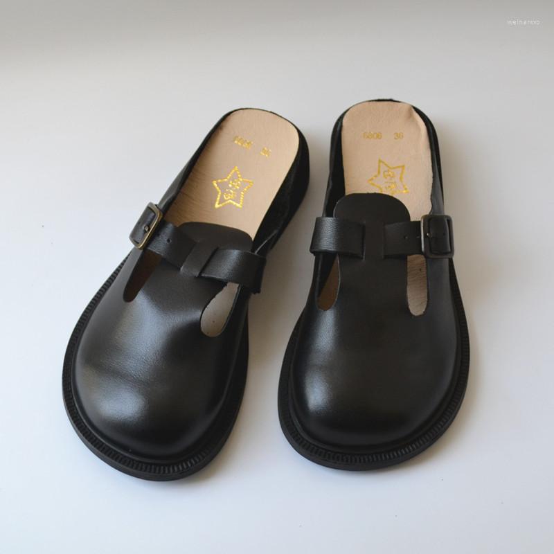 Slippers Summer Mules Genuine Leather Woman Shoes Low Heels Soft Handmade Flat Women Shoe2023, Beige
Slippers Summer Mules Genuine Leather Woman Shoes Low Heels Soft Handmade Flat Women Shoe2023, Beige