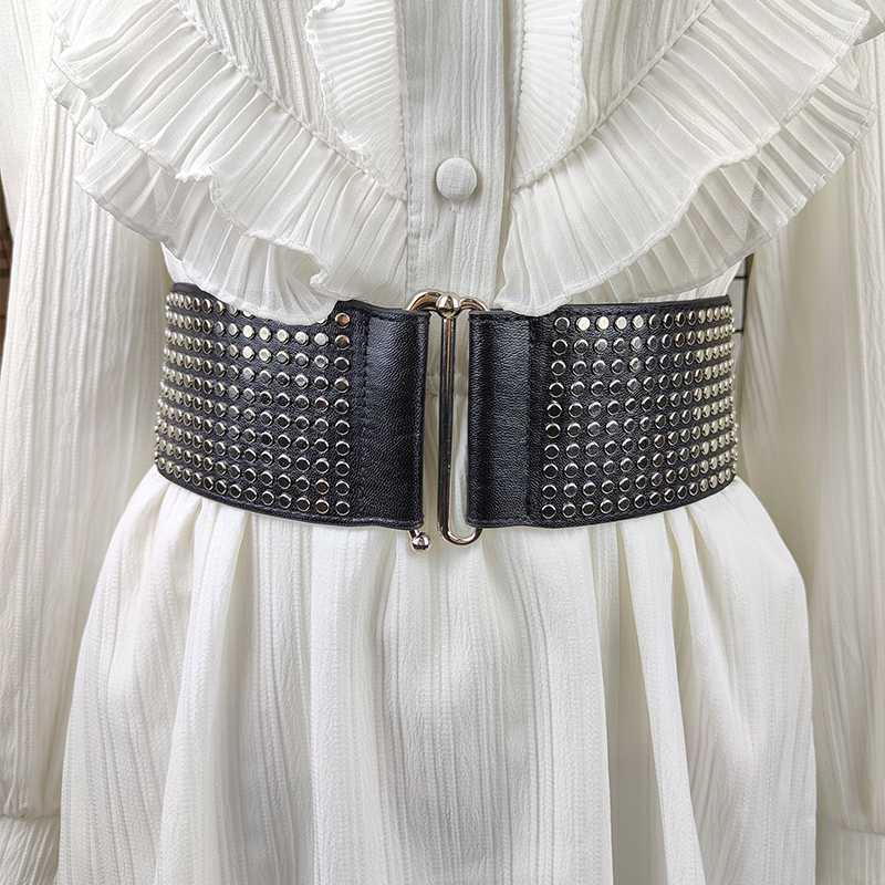 Belts Women's Belt Punk Style Decorative Rivet Elastic Waist Seal With Coat Closure, Black
Belts Women's Belt Punk Style Decorative Rivet Elastic Waist Seal With Coat Closure, Black