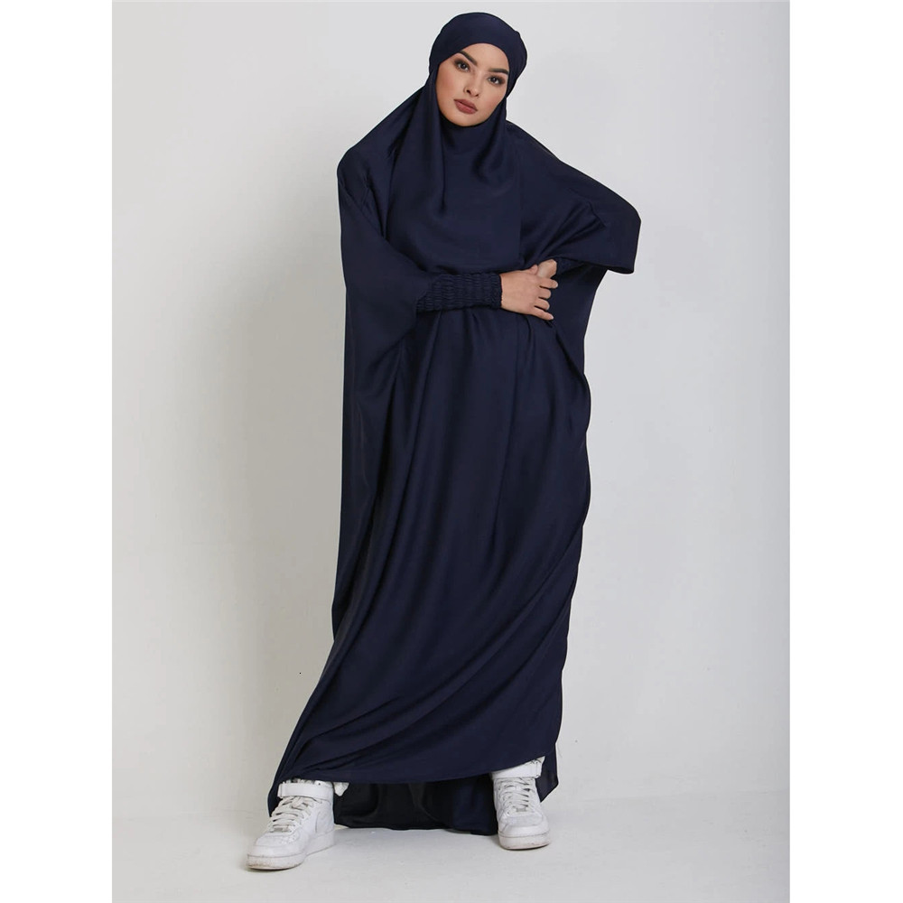 Ethnic Clothing Hooded Abaya Muslim Women Prayer Garment Hijab Dress Arabic Robe Overhead Kaftan Khimar Jilbab Eid Ramadan Gown Islamic Clothes 230317