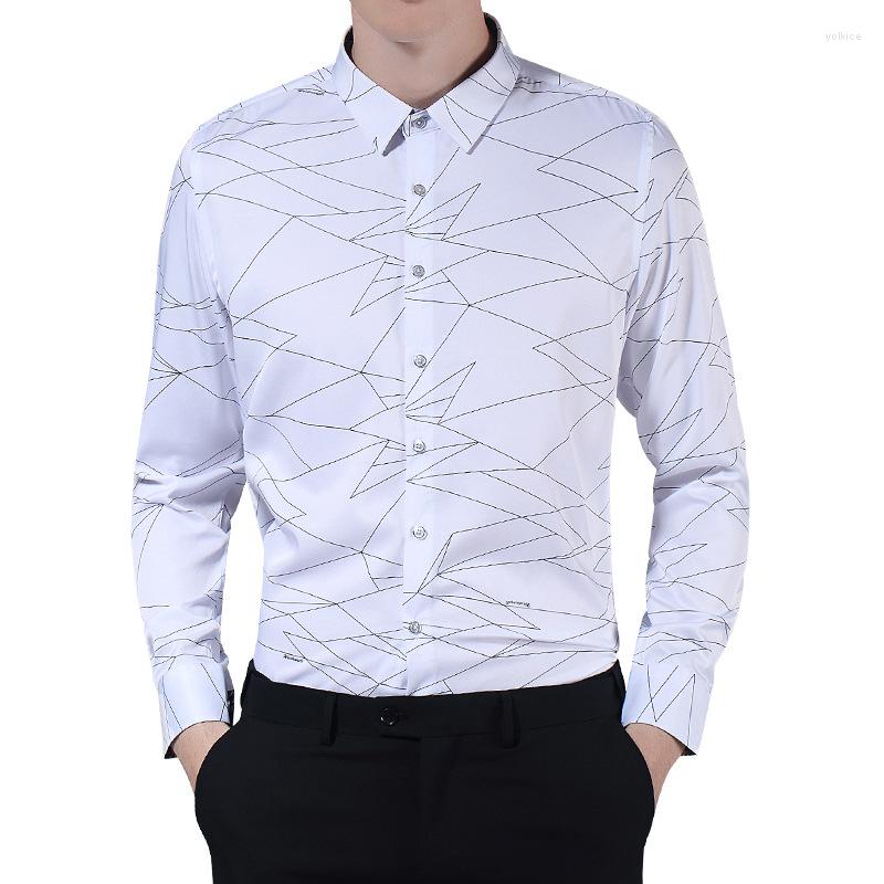 Men's Casual Shirts Slim Fashion Men's Thin Long-sleeved Shirt 2023 Spring And Summer Business Printed Male Classic Brand Clothes, White 
Men's Casual Shirts Slim Fashion Men's Thin Long-sleeved Shirt 2023 Spring And Summer Business Printed Male Classic Brand Clothes, White