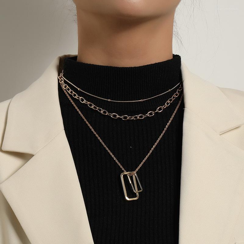 Pendant Necklaces Trending Punk Hollow Geometric Square Necklace Women Multilayer Thick Chain Colar Sweater Chains Jewelry Gift
Pendant Necklaces Trending Punk Hollow Geometric Square Necklace Women Multilayer Thick Chain Colar Sweater Chains Jewelry Gift