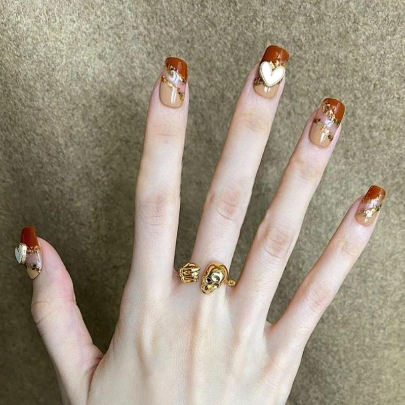 False Nails 24pcs Detachable Full Cover Brown Love Heart Flower Ballet Black Rose Ballerina Square Fake Short, Z447
False Nails 24pcs Detachable Full Cover Brown Love Heart Flower Ballet Black Rose Ballerina Square Fake Short, Z447