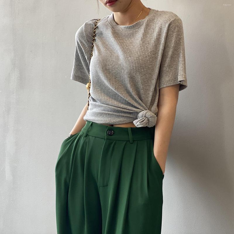 Women's Blouses Comfortable Knitting Slim O-Neck Summer Shirts For Womens Tops Green Gray Stripe Clothing Korean Style Blusas Female
Women's Blouses Comfortable Knitting Slim O-Neck Summer Shirts For Womens Tops Green Gray Stripe Clothing Korean Style Blusas Female