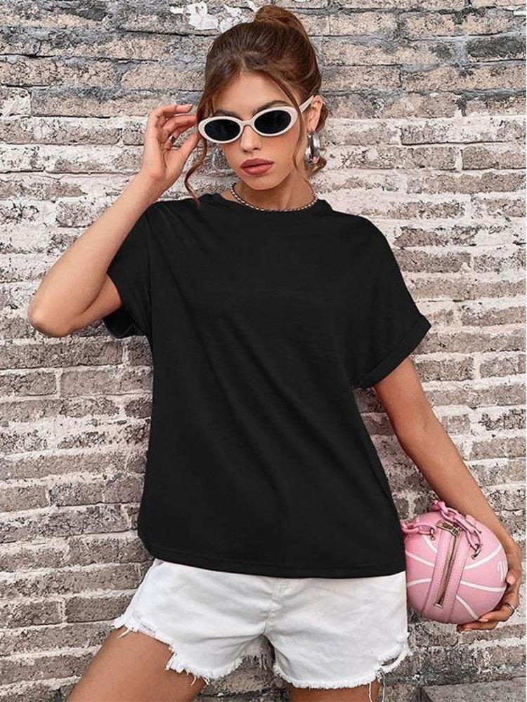 Women's T Shirts Sholine 2023 Summer Top Round Neck Basic Short Sleeve Women Solid T-shirt, Black
Women's T Shirts Sholine 2023 Summer Top Round Neck Basic Short Sleeve Women Solid T-shirt, Black